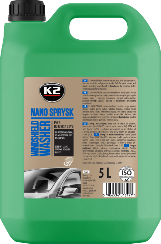 Vasaras auto vējstiklu tīrīšanas šķidums K2 5L