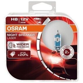 Spuldžu komplekts H8 (2gb) OSRAM NIGHT BREAKER LASER