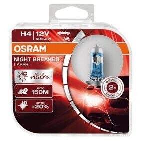 Spuldžu komplekts H4 (2gb) OSRAM NIGHT BREAKER LASER