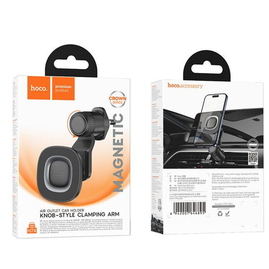 Magnētisks viedierīces turētājs, stiprināms auto ventilācijas restē 