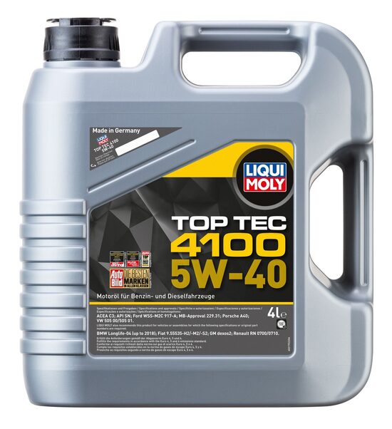 Motoreļļa LIQUI MOLY TopTec 4100 5W40  4L 