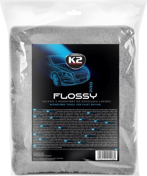 Mikrošķiedras dvielis  auto virsbūves nosusināšanai pēc mazgāšanas K2 FLOSSY 60x90cm, 800g