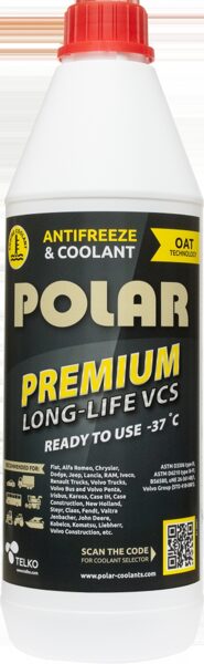 POLAR Antifrīzs Premium VCS Long Life (dzeltens) -37*1L 