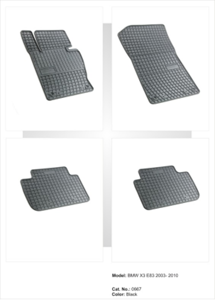 Gumijas paklājiņi BMW E83 X3 2003-2010