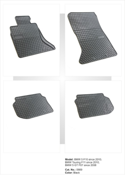 Gumijas paklājiņi BMW F10/F11 5. sērija 2010-13
