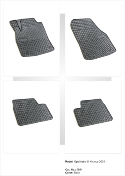 Gumijas paklājiņi OPEL ASTRA III H no 2004
