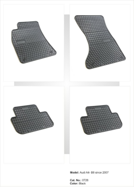Gumijas paklājiņi AUDI A4-B8 no 2007