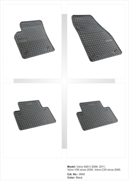 Gumijas paklājiņi  VOLVO S40 II 2004-2012; VOLVO V50 2004-2012