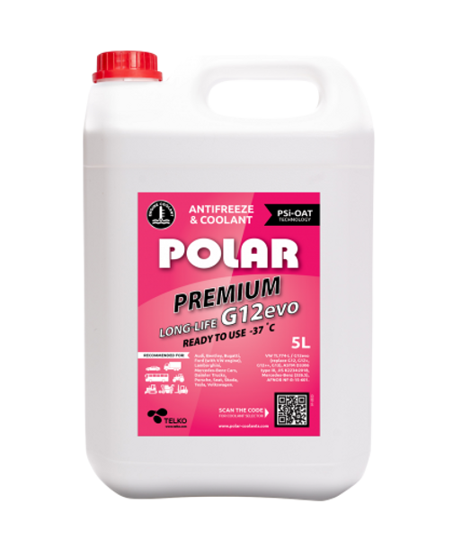 POLAR antifrīzs LONG LIFE -37C, G12 EVO, 5L